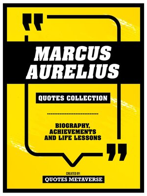 cover image of Marcus Aurelius--Quotes Collection